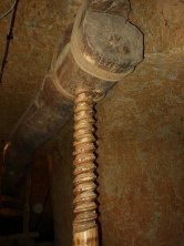 Vista en detalle de la rosca de madera